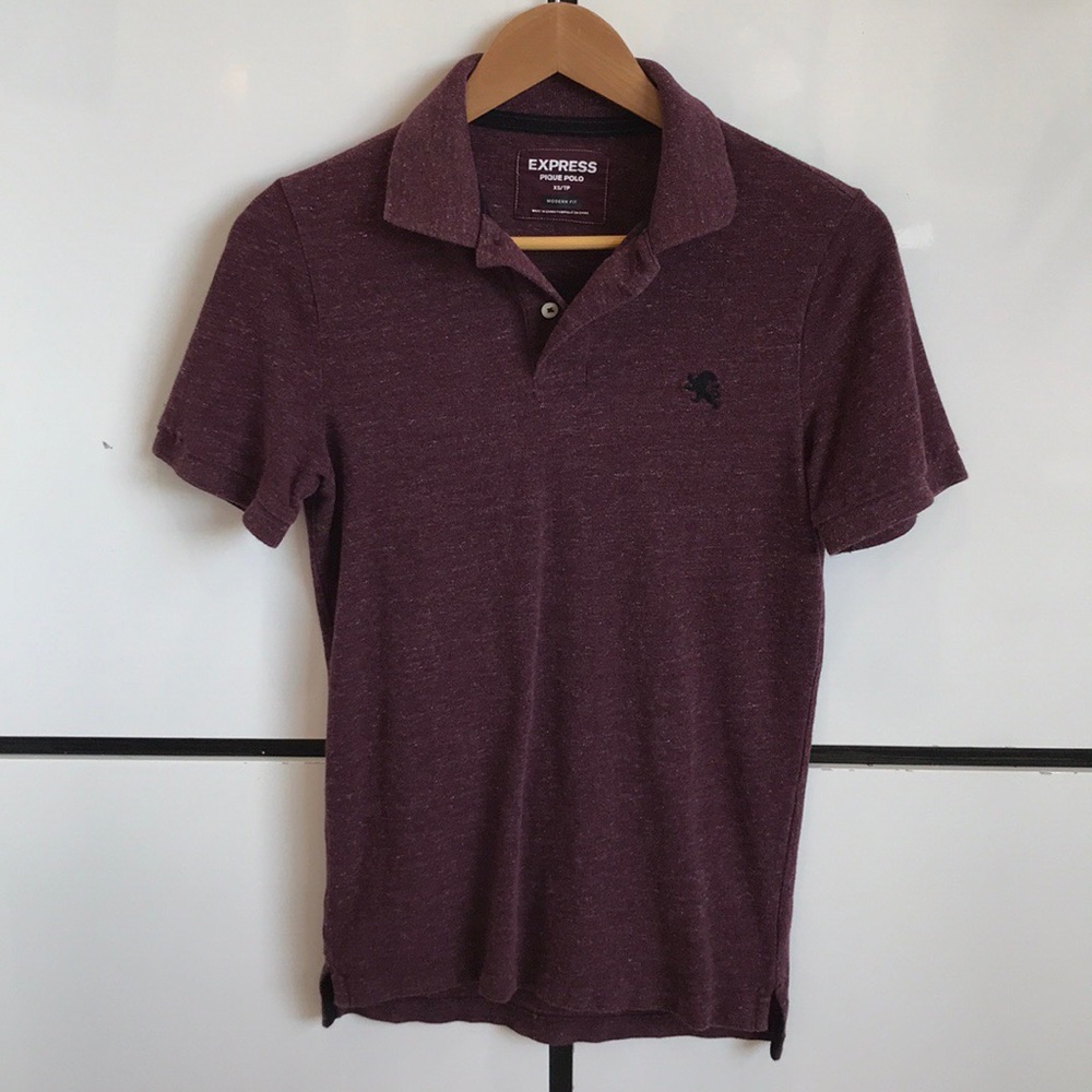 Men’s Burgundy Modern Fit Pique Polo Shirt